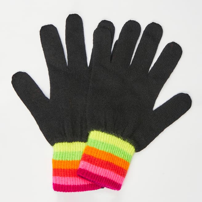 Scott & Scott London Rainbow Stripe Gloves Black
