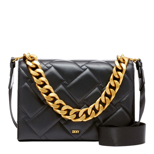 DKNY Black Gold Willow Chain Crossbody