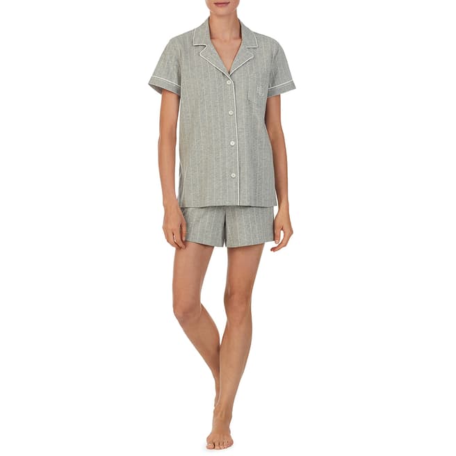 Lauren Ralph Lauren Grey Stripe Short Pyjama Set