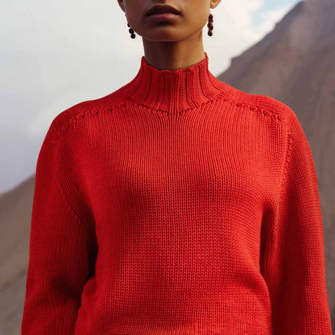 Sheep Inc. Unisex Red Merino Wool Turtle Neck Jumper