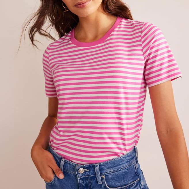 Boden Pink Cotton Crew T-Shirt