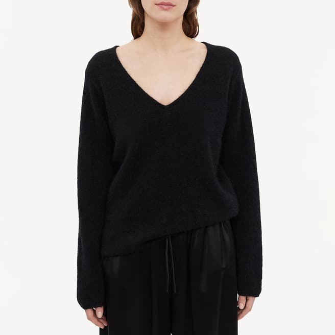 By Malene Birger Black Wool Blend V Neck Jumper