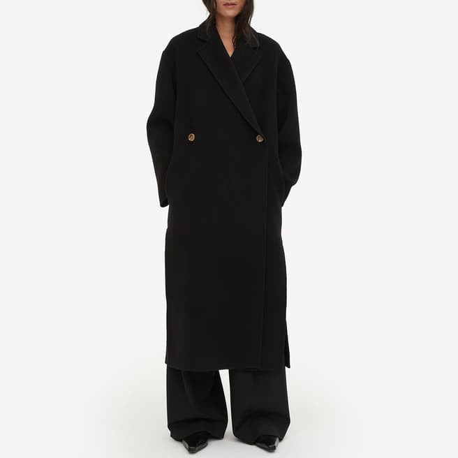 By Malene Birger Black Wool Notched Collar Coat