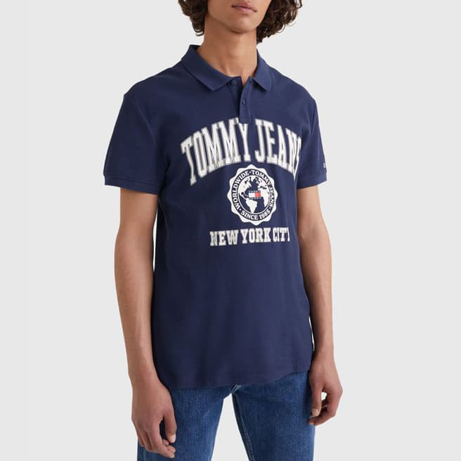 Tommy Hilfiger Navy Collegiate Cotton Polo Shirt