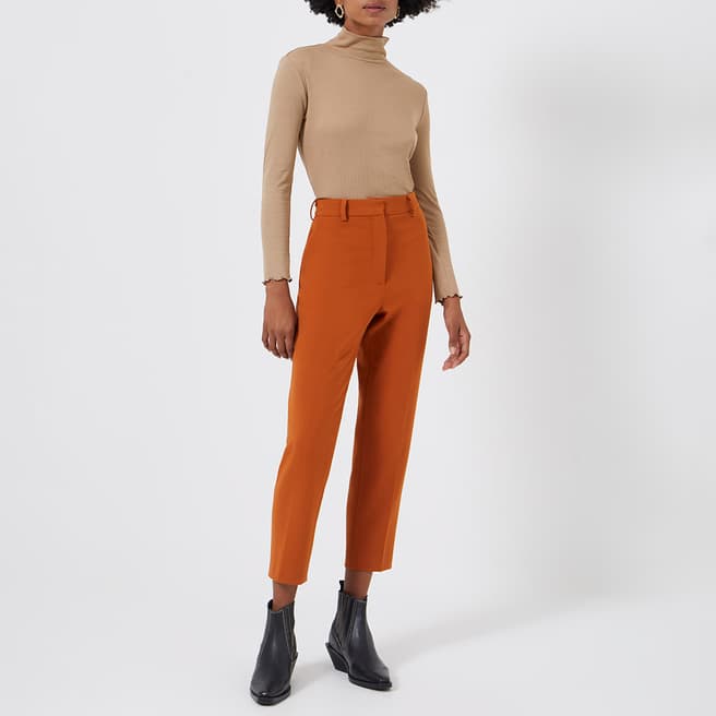 French Connection Brown Buntie Whisper Straight Trousers