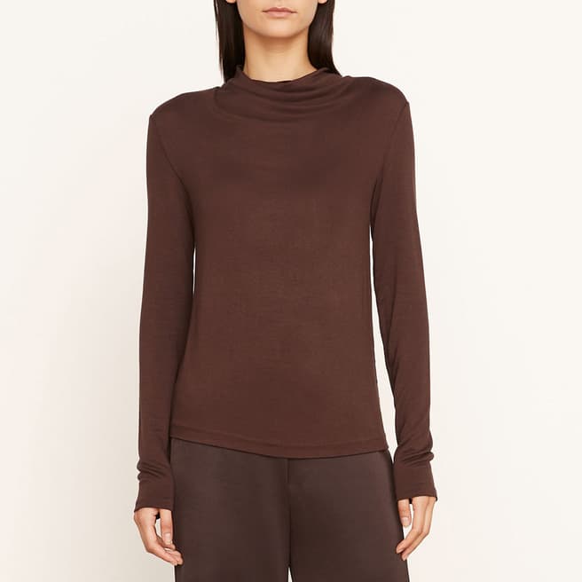 Vince Brown Cowl Neck Top