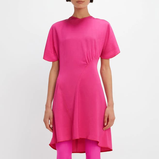 Victoria Beckham Pink Cap Sleeve Mini Dress