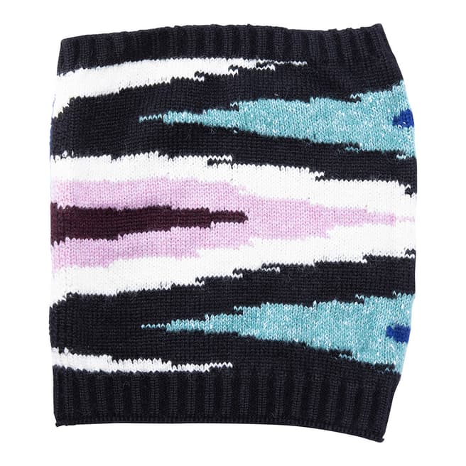 Missoni Black Blue White Knitted Neck Warmer