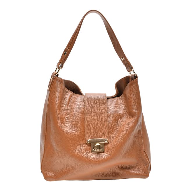 Roberta M Brown Leather Top Handle Bag