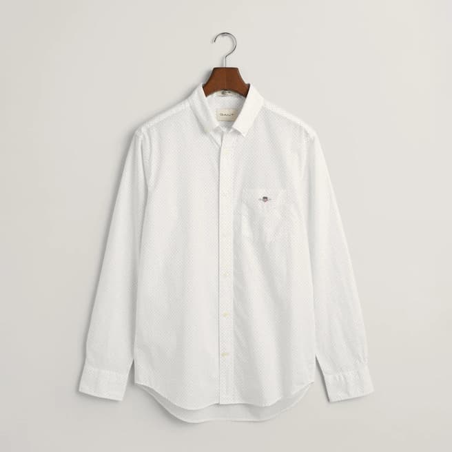 Gant White Micro Dot Cotton Poplin Shirt