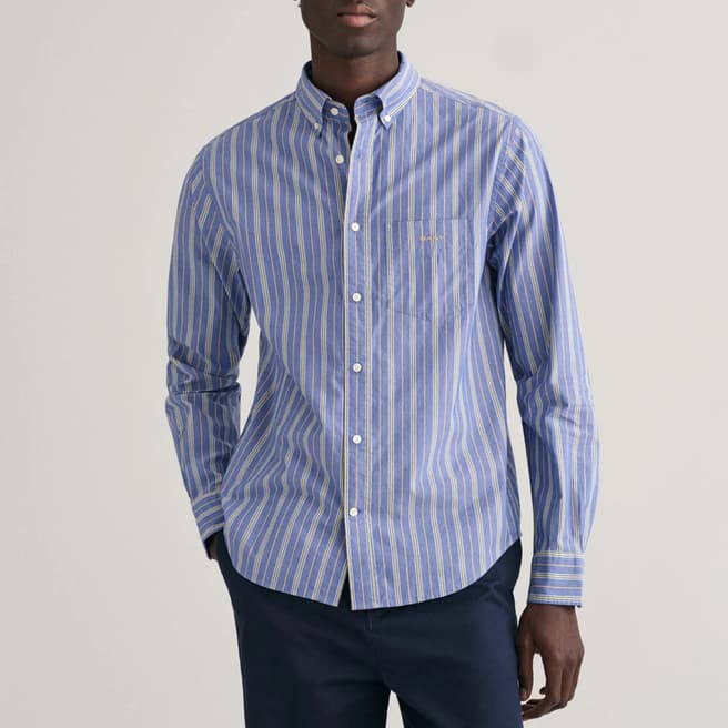 Gant Blue Stripe Cotton Poplin Shirt