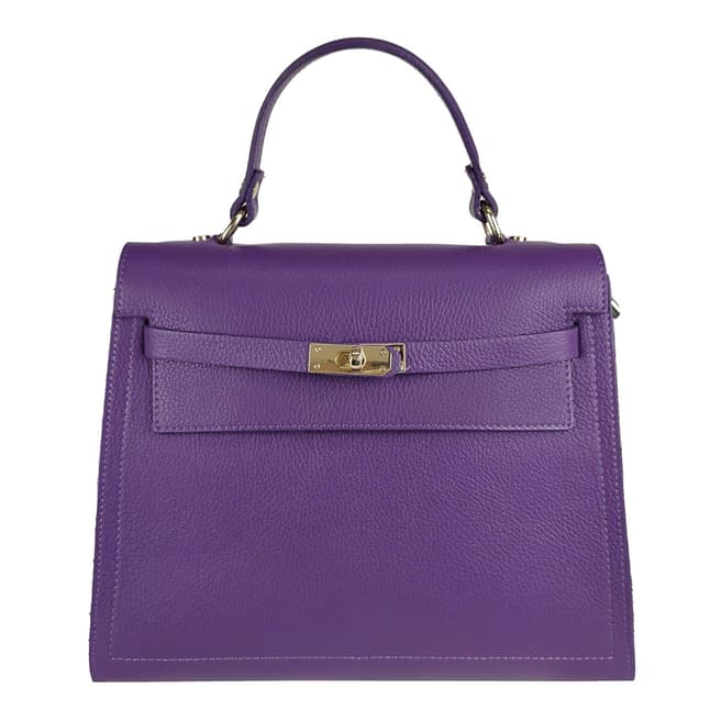 Bella Blanco Purple Dollar Leather Handbag