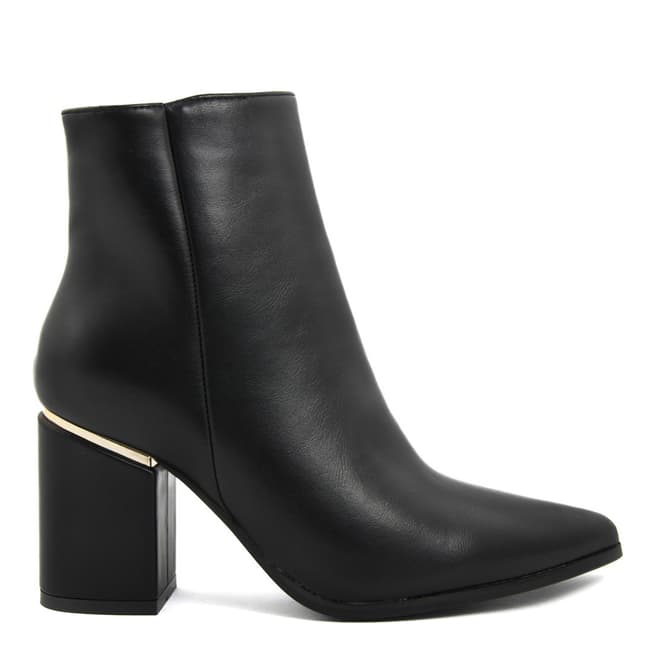 LAB78 Black/Gold Heel Detailed Ankle Boots