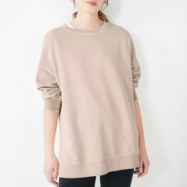 hush Grey Mia Oversized Cotton Sweatshirt