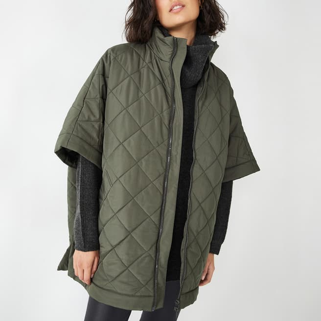 hush Khaki Courtney Quilted Cape