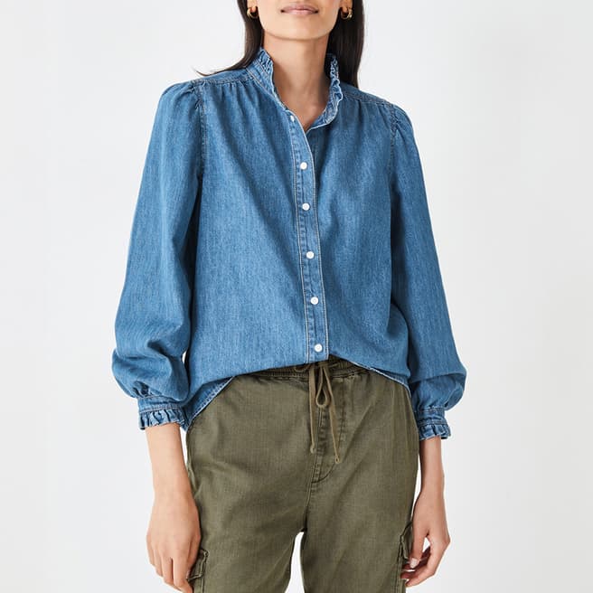 hush Blue Cotton Joyce Denim Shirt 