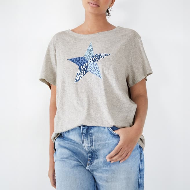 hush Grey Leopard Star Cotton T-Shirt