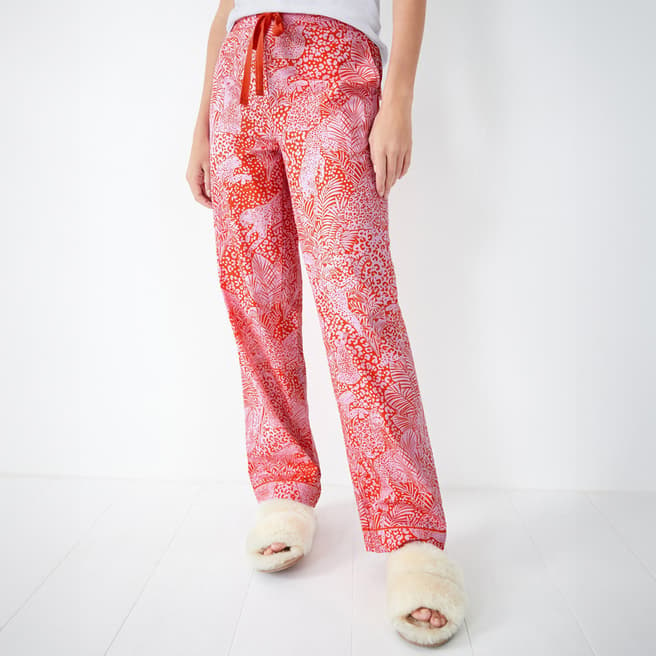 hush Orange/Pink Isla Printed Cotton PJ Trousers