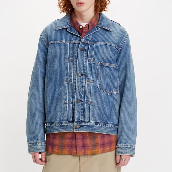 Levi's Blue Trucker Stripe Denim Jacket