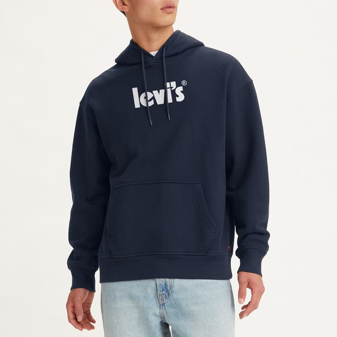 Levi's Navy Chest Logo Cotton Hoodie