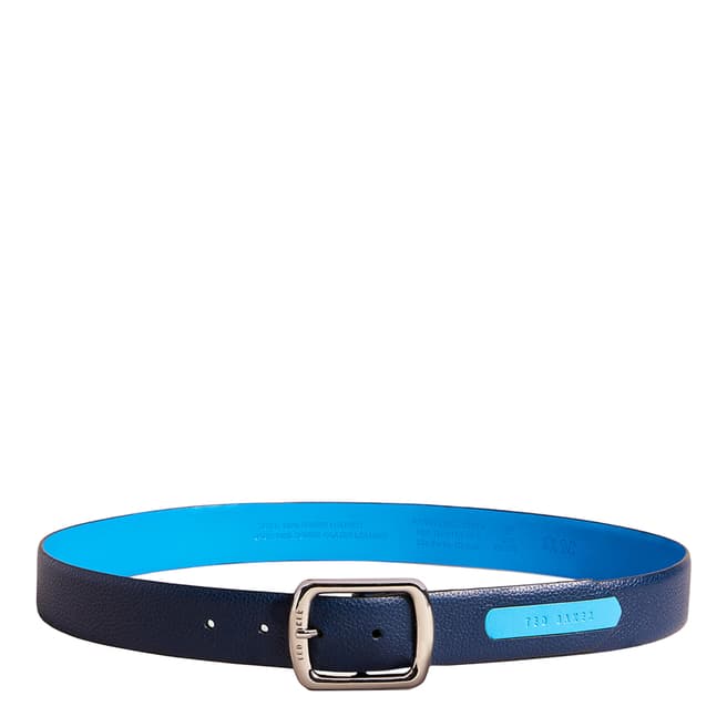 Ted Baker Navy Jaims Contrast Detail Leather Belt