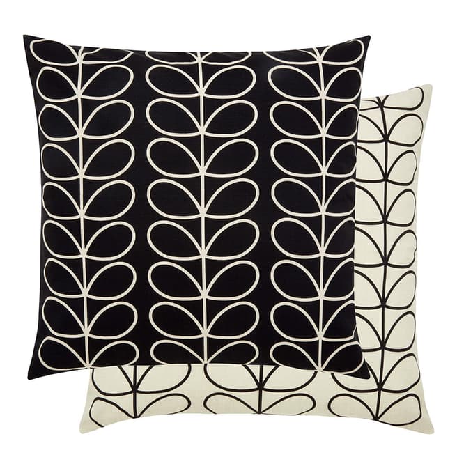 Orla Kiely Small Linear Stem 50x50cm Feather Cushion, Monochrome 