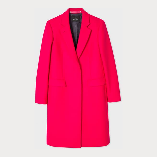 PAUL SMITH Red Wool Blend Woven Coat