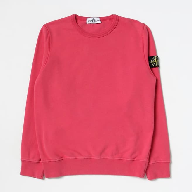 Stone Island Pink Garment Dyed Cotton Sweatshirt