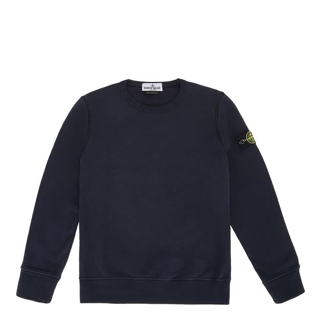 Stone Island Navy Garment Dyed Cotton Sweatshirt
