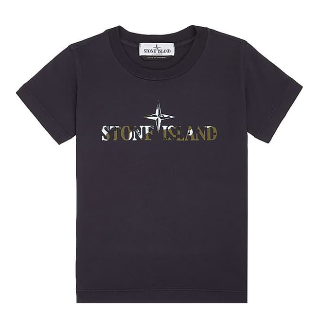 Stone Island Navy Underwater Camo Two Print Cotton T-Shirt
