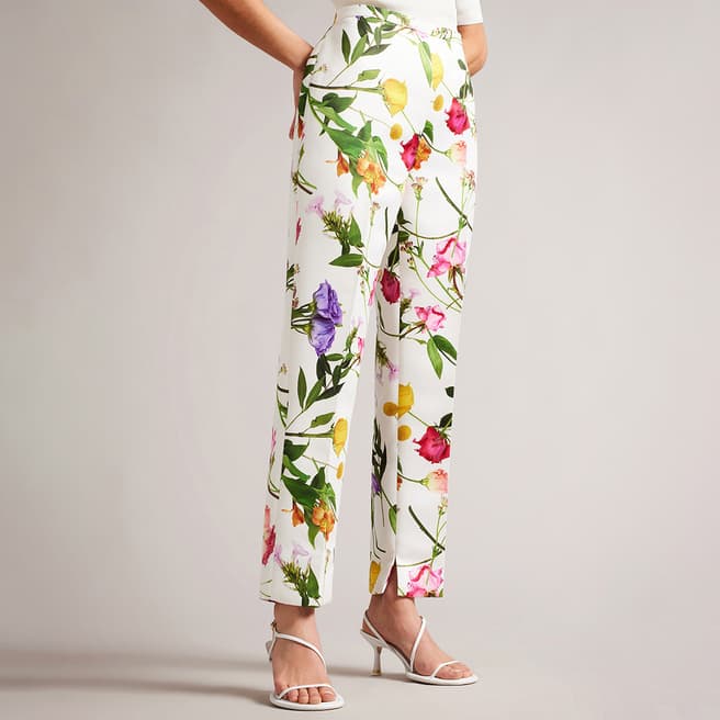 Ted Baker White Ziaaht Printed Trousers