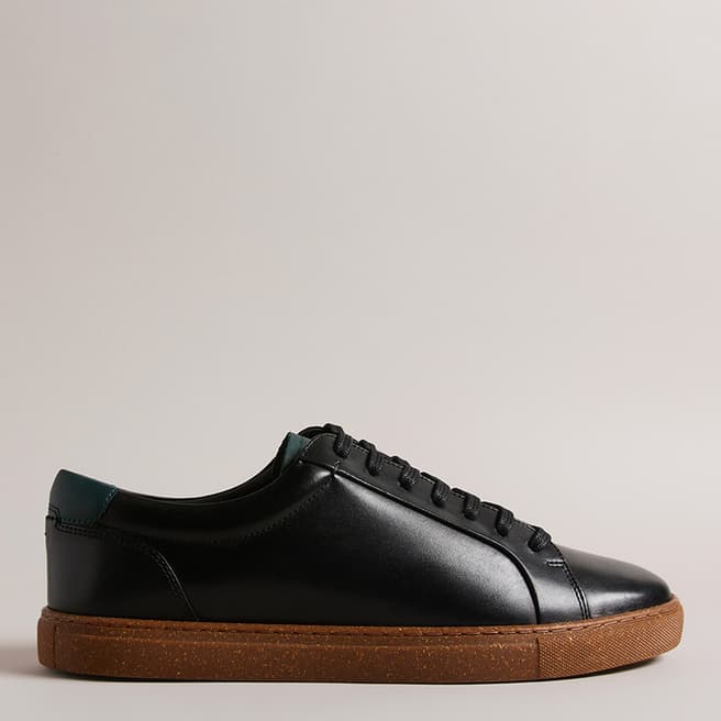 Ted Baker Black Udamou Leather Trainer