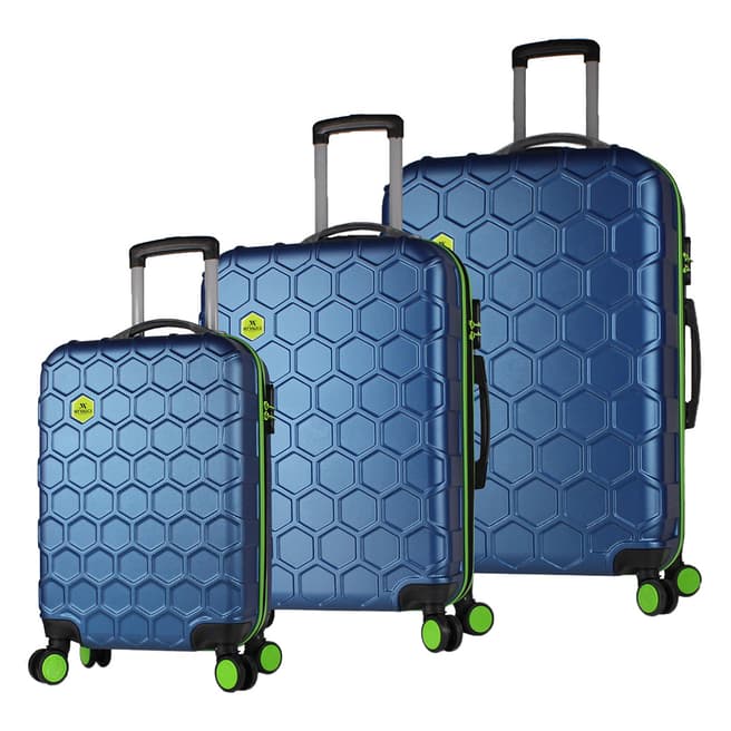 MyValice Navy Blue Suitcase Set (3 Pieces)