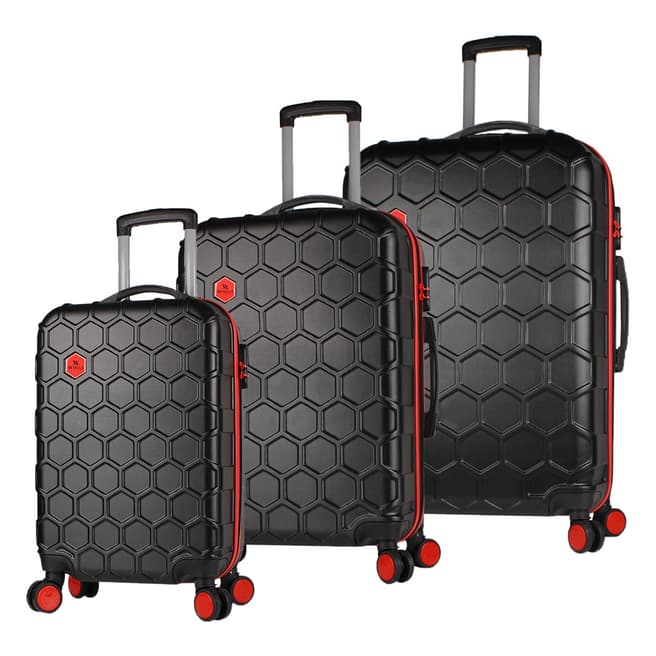 MyValice Black Suitcase Set (3 Pieces)
