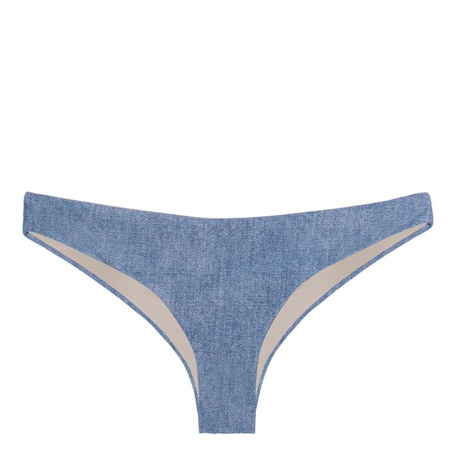 PQ Blue Ruched Teeny Bikini Bottom