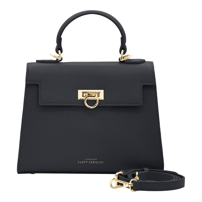 Ateliers Saint Germain Black Leather Cannes Handbag