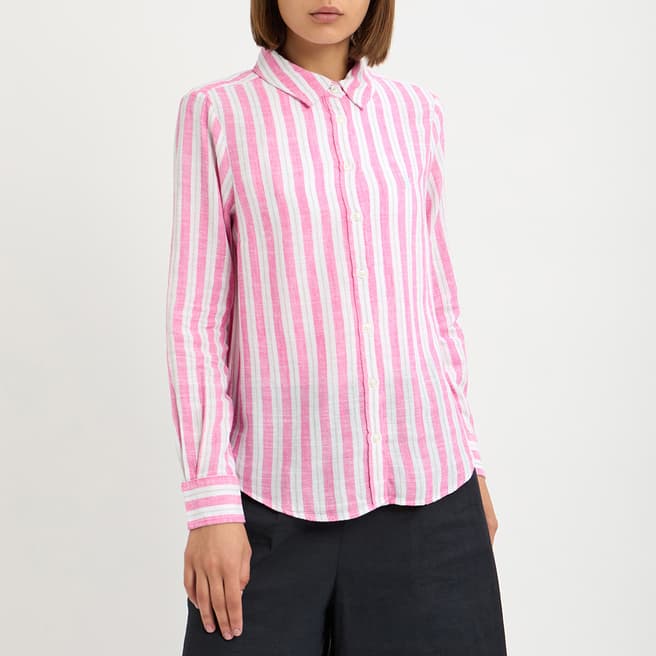 Crew Clothing Pink Linen Blend Shirt