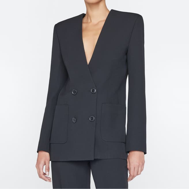 Frame Black Double Breasted Blazer