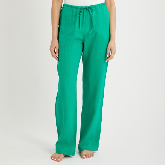 N°· Eleven Emerald Linen Pull On Trouser