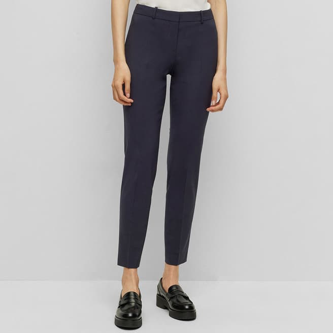 BOSS Navy Tiluna Stretch Trousers