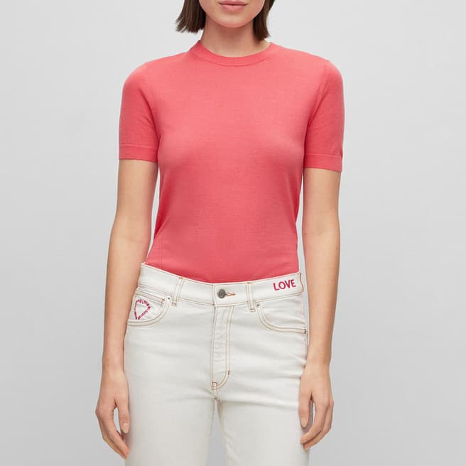 BOSS Pink Falyssiasi Wool T-Shirt
