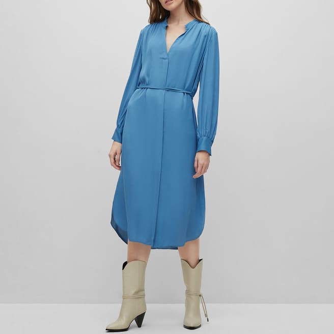 BOSS Blue Dibanora V-Neck Midi Dress