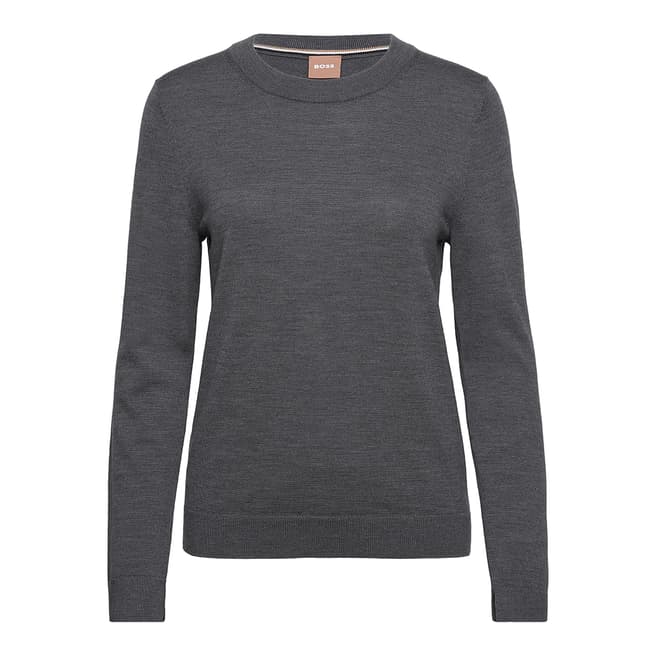 BOSS Grey Fegan Wool Jumper