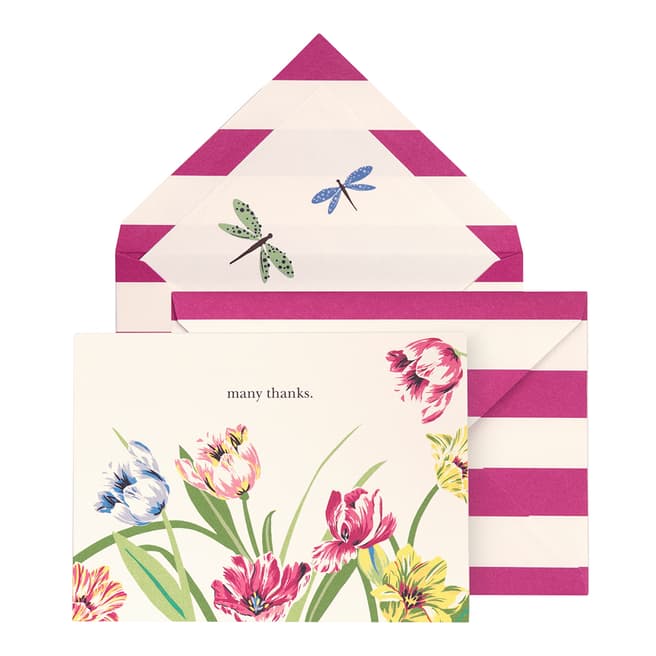 Kate Spade Thank You Notecard Set, Dragonflies and Tulips