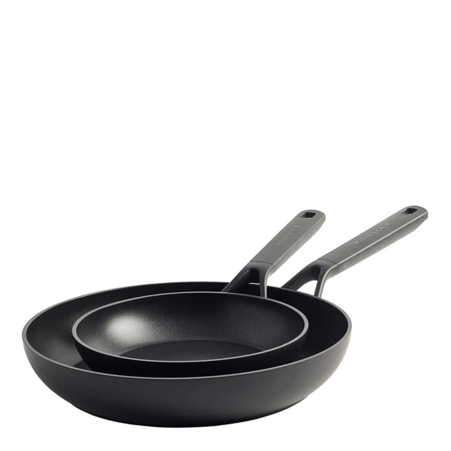 KitchenAid KitchenAid Classic Forged Ceramic Non-Stick 20cm & 28cm Frying Pan Set, Black