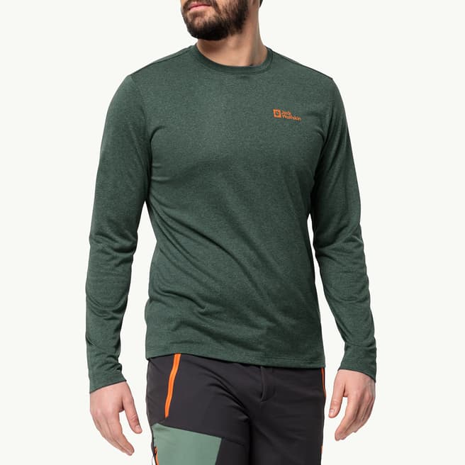 Jack Wolfskin Dark Olive Long Sleeved Sky Thermal