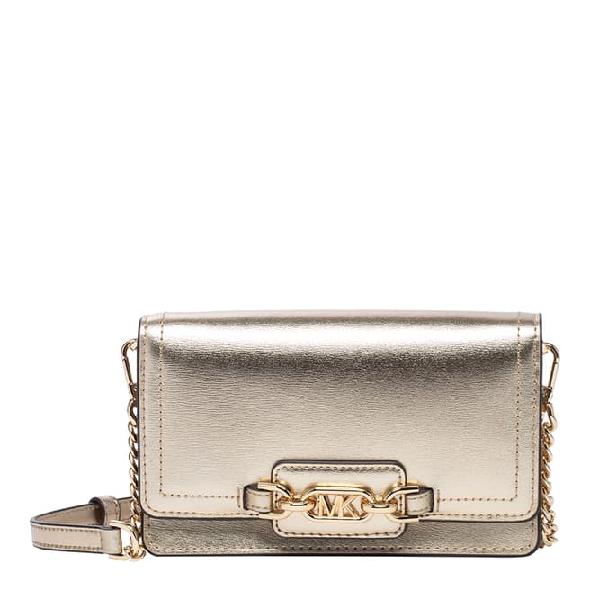 Michael Kors Pale Gold Heather Small Phone Chain Crossbody