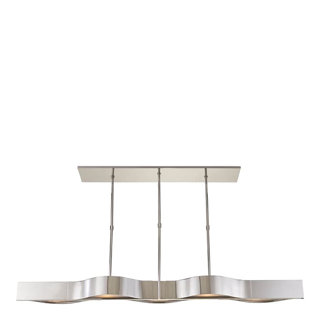 Kelly Wearstler for Visual Comfort & Co. Avant Large Linear Pendant in Polished Nickel with Frosted Glass