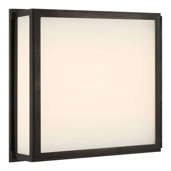 Thomas O'Brien for Visual Comfort & Co. Mercer Square Box Light in Bronze with White Glass