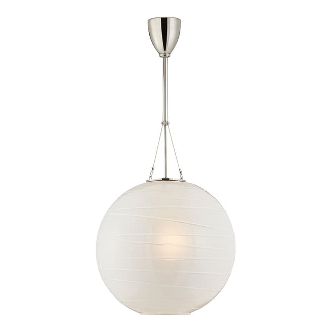 Alexa Hampton for Visual Comfort & Co. Hailey Medium Round Pendant in Polished Nickel with Frosted Glass